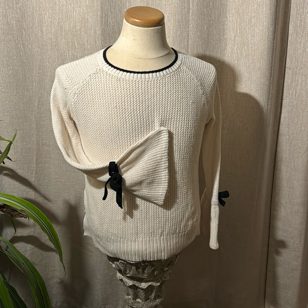 LOFT Off White & Black Sweater for Women.
